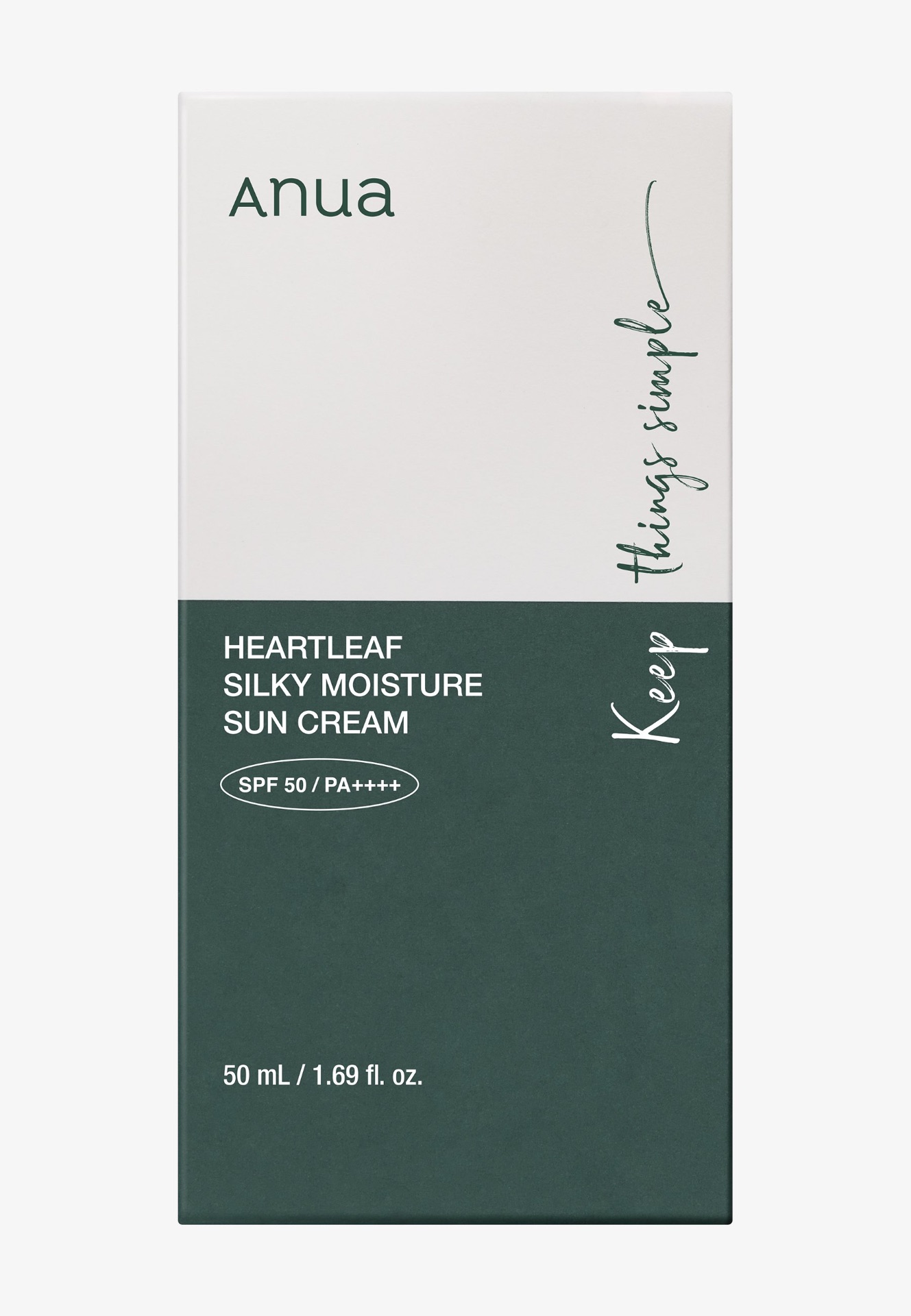 Anua Heartleaf Silky Moisture Sun Cream SPF 50+ PA++++ – واقي شمس أنوا هارتليف المرطب — صورة 2