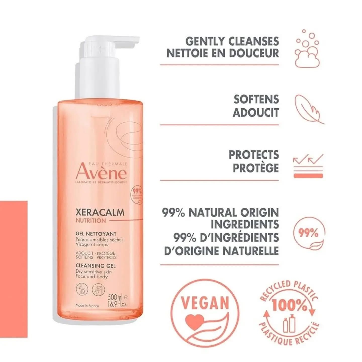 جل التنظيف أفين زيراكالم نيوترشن – Avène XeraCalm Nutrition Cleansing Gel — صورة 2