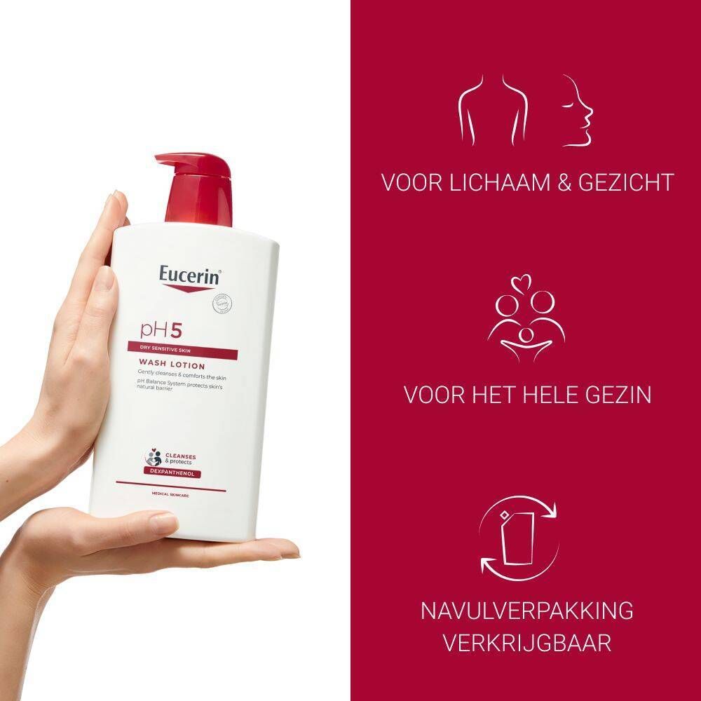 Eucerin pH5 Washlotion 1 لتر - غسول يوسيرين pH5 للوجه والجسم — صورة 2