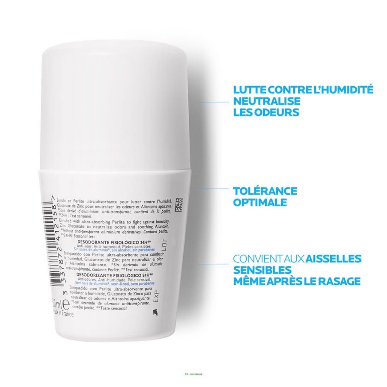 La Roche-Posay Physiological Deodorant 24H – مزيل عرق رول-أون للبشرة الحساسة — صورة 3