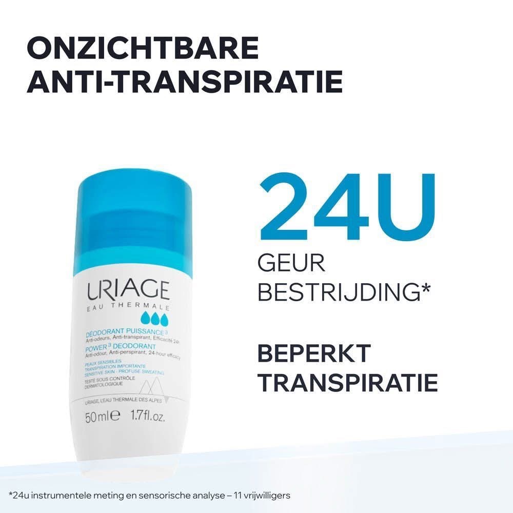 Uriage Power³ Deodorant Roll-on – مزيل عرق رول أون بحماية 24 ساعة — صورة 3